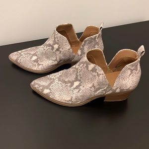 Snake skin ankle booties